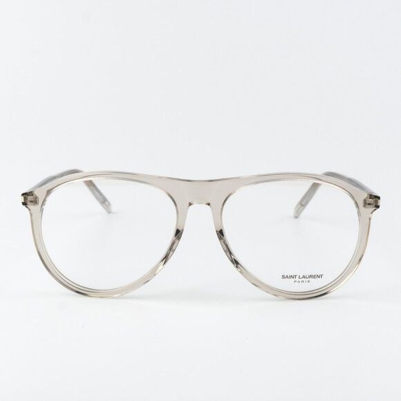 Saint Laurent Men Eyeglasses Transparent Beige Pilot SL667OPT 003 BRAND NEW